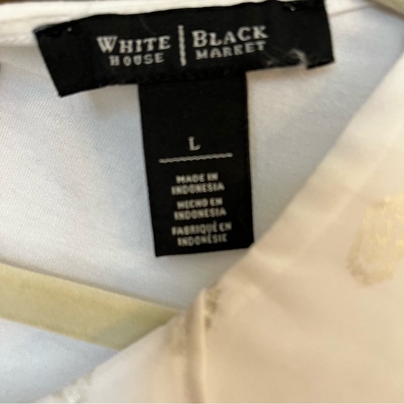 WHBM Sleeveless Blouse Metallic Silver Y2K Asymmetrical Tier Flowy Large Bridal - Picture 7 of 10